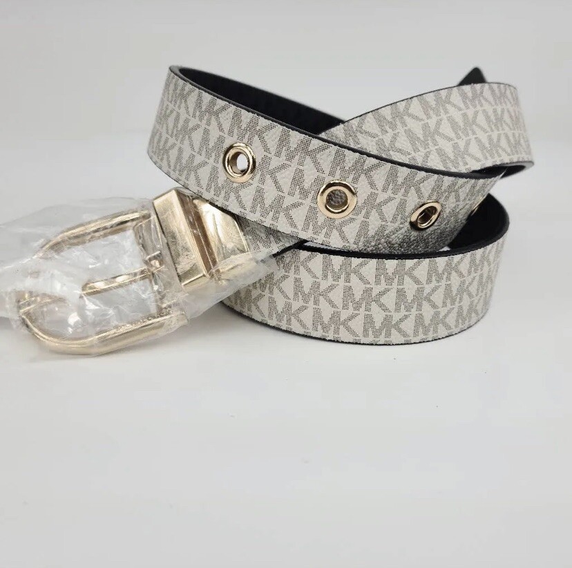 MICHAEL Michael Kors Twist Reversible Leather Belt with Gold MK Buckle NWT Michael Kors Women main image 2