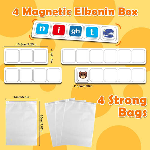 Magnetic Letters, Phonics Games Letter Tiles Alphabet Magnets Learn to Read Spel - Picture 3 of 12