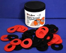 Top & Side Post Battery Terminal Protectors Jar of 50    25 Red & 25 Black