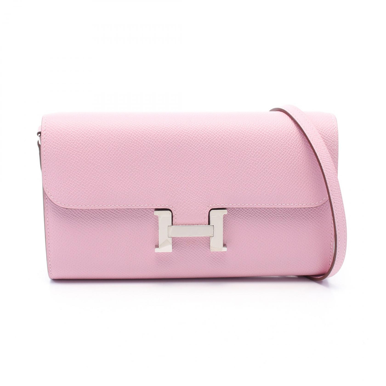 HERMES Constance Long To Go Crossbody Bag Epsom Mauve Sylvestre Silver Hardware  