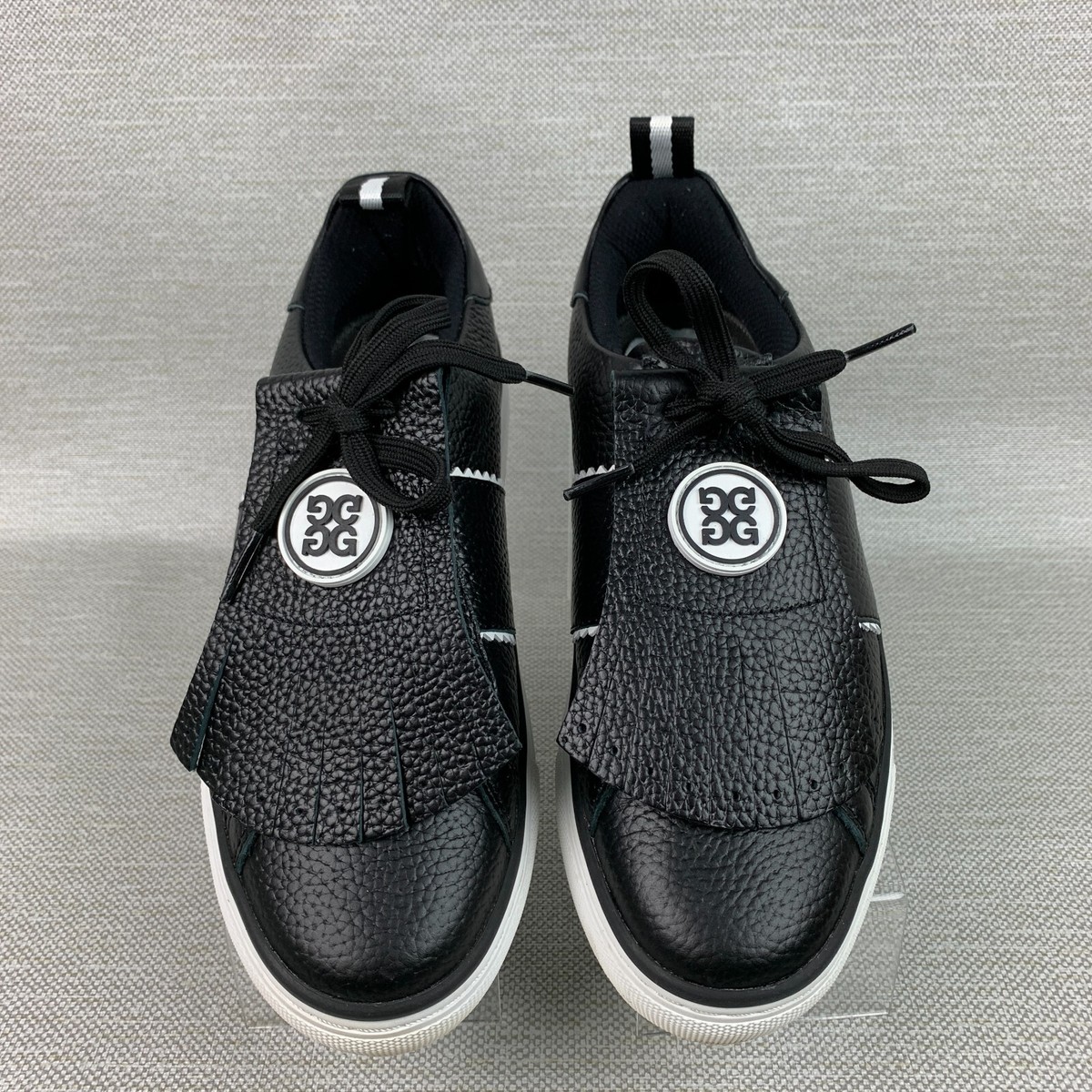 G/Fore Golf Shoes Kiltie Disruptor Black Leather Spikeless