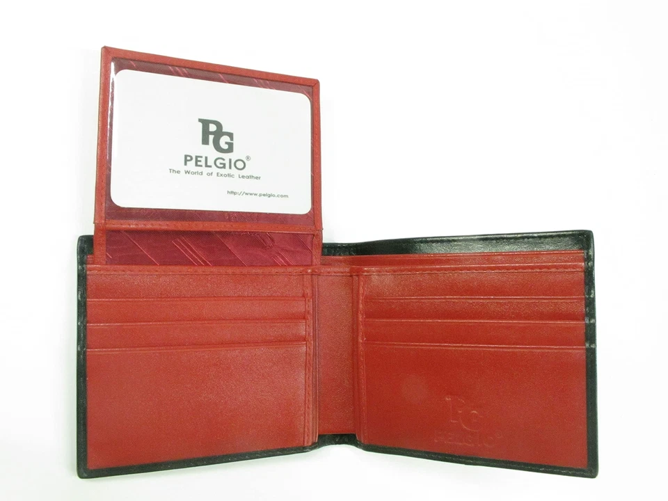 Carteira dobrável de couro genuína Stingray Shagreen Skin (preta, vermelha) - Imagem 2 de 4