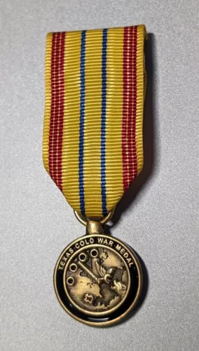 Miniature Texas Cold War Medal - Moiré Ribbon - Mini Texas National Guard Medal