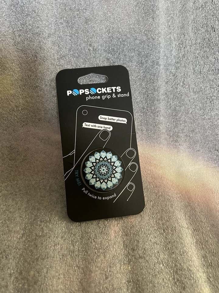 New Original Mandala Sky Black PopSockets PopGrip Universal Phone Grip Stand - Image 4 of 4