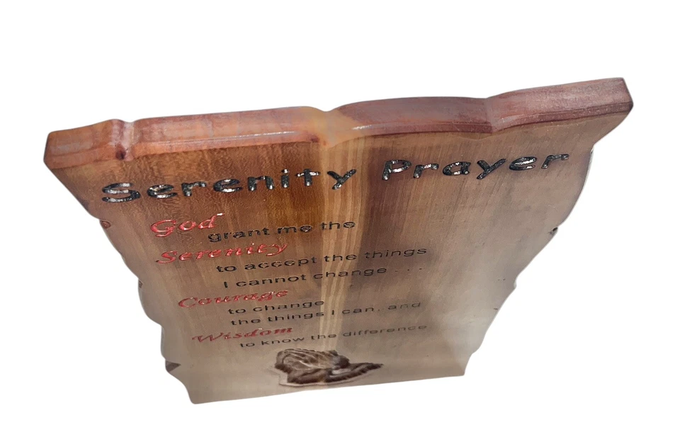 Placa de pared de oración de serenidad signo manos de oración madera maciza hecha a mano cristiana Foto 2 de 4