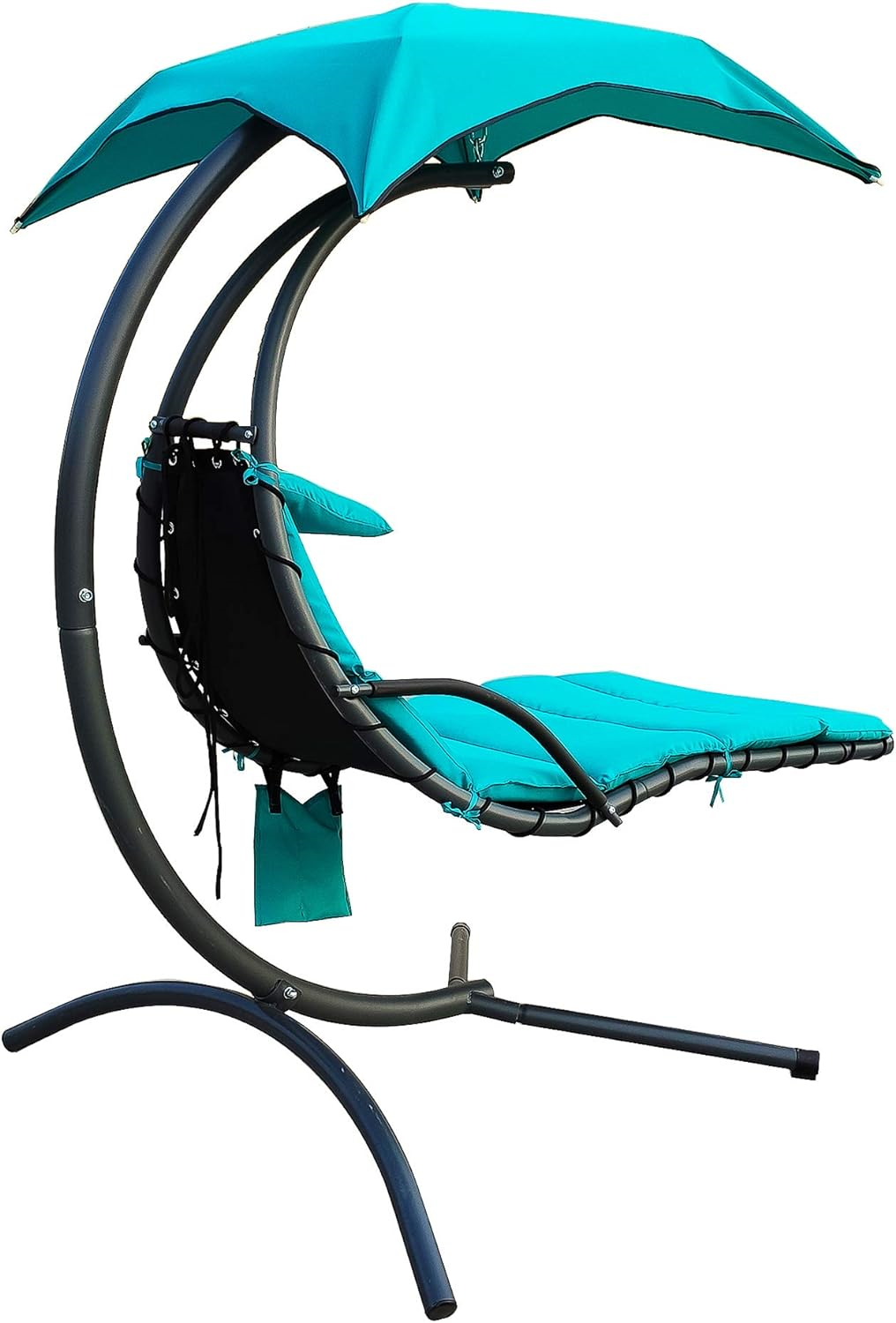 BalanceFrom Hanging Curved Chaise Lounge Chair Swing with Cushion