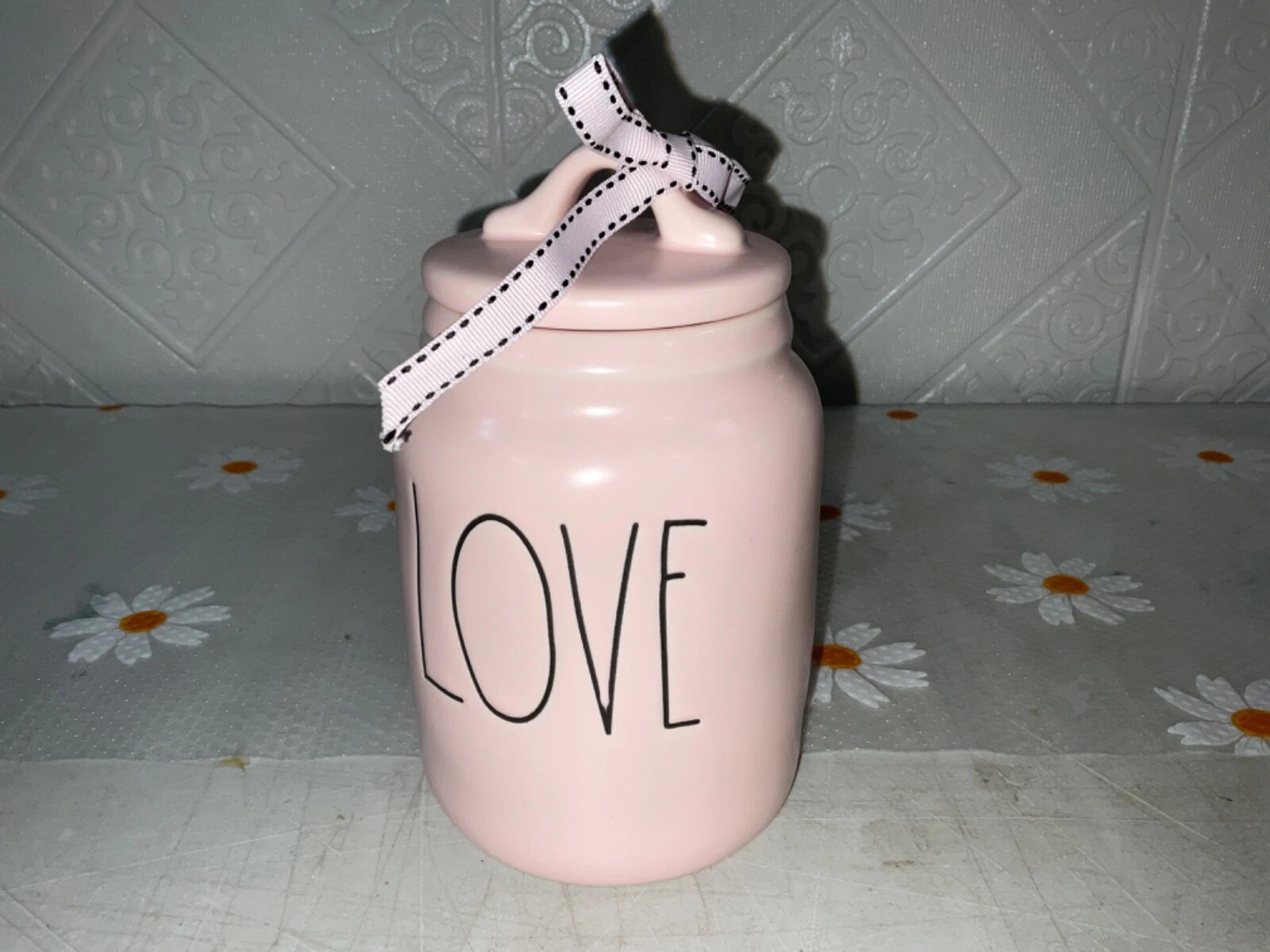 Rae Dunn "LOVE" Light Pink Baby Canister 6”