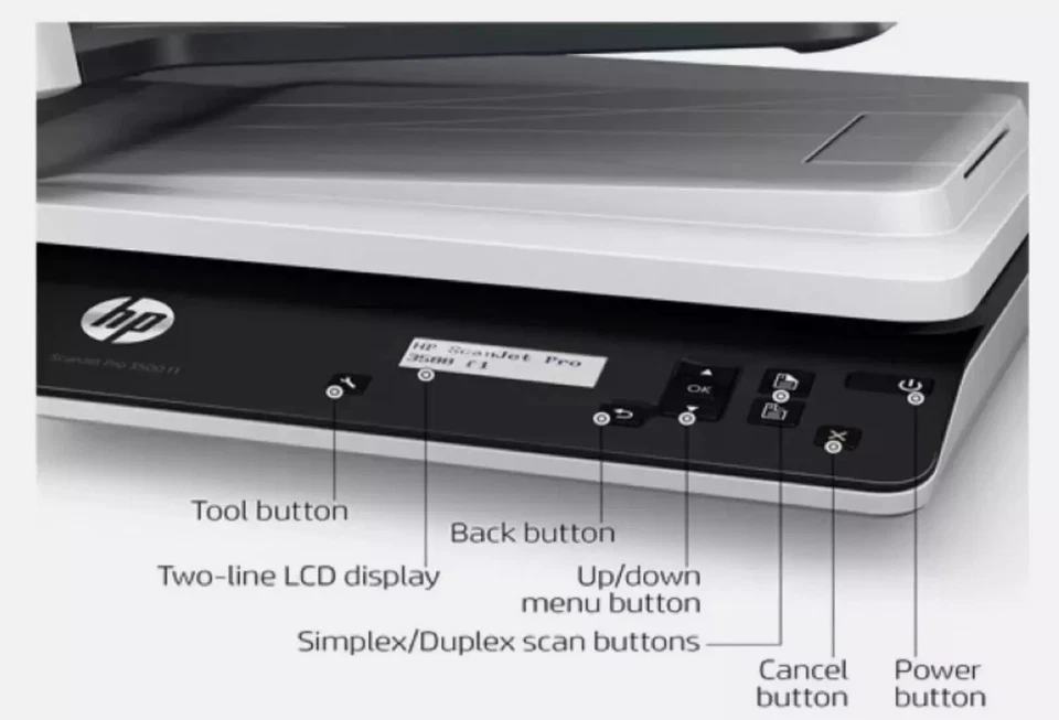 HP SCANJET PRO 3500 F1 FAST A4 FLATBED & SHEETFED SCANNER 25PPM USB L2741A - Image 3 of 4