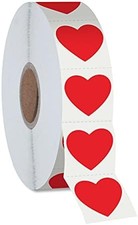 1200 PCS Red Heart Sticker Labels Roll 3/4" Valentine's Day