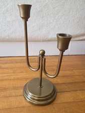 Hearth  Hand Magnolia Staggered Metal 2 Tier Taper Candelabra Brass Look