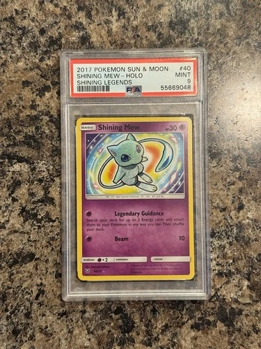 PSA 9 Shining Mew Holo Pokémon TCG Sun & Moon Shining Legends