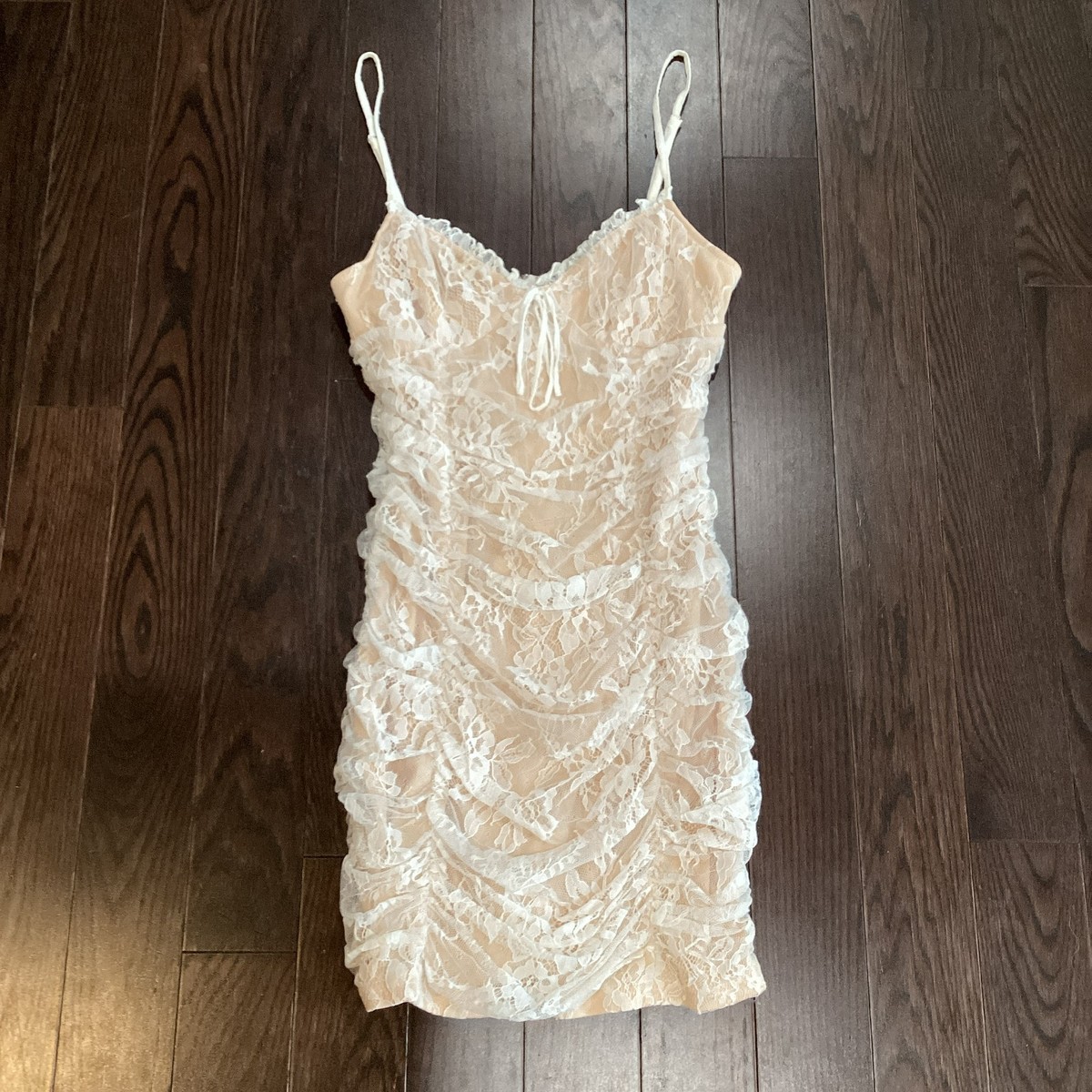 Calypso Lace Bodycon Mini Dress With Adjustable Straps - Medium