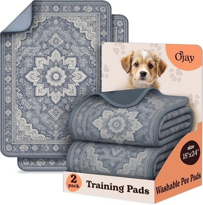 Super Absorbent Washable Pee Pads for Dogs (2-Pack) Reusable Puppy Training Pads