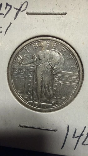 1917 Standing Liberty Quarter, Type 1, Choice XF