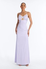 Irina Lace Trim Satin Maxi Dress-Fashion Nova|41010