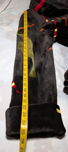 VTG DASCO Black Fur Coat Red Yellow ABSTRACT PRINT Luxury SOFT Jacket Women's M - Picture 20 of 21