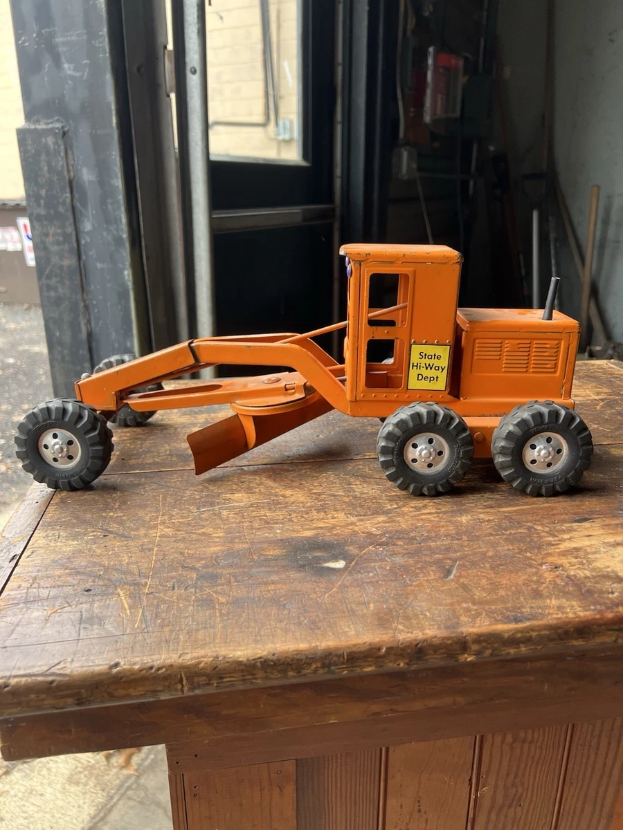 Tonka Orange Road Grader Vintage Manufacture Diecast Construction