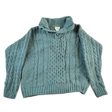 Vintage 1990s LL Bean Wool Henley Knit Sweater Women's M