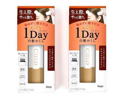 CIELO 1Day Gray Hair Cover Natural Brown 2 Pack Root Touch Up Washable