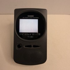 Vintage Casio TV-480B LCD Pocket Color TV Handheld VHF UHF Tested Powers On