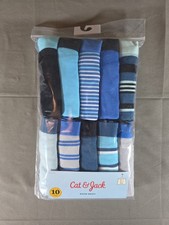 Cat  Jack Boxer Briefs Underwear Boys Medium 8 10 Pack Blue Stripes Cotton