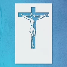 Crucifixion Figure Silhouette Wall Art Reusable Stencil - StencilAir