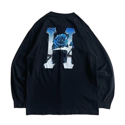 HUF Ice Rose Classic Long Sleeve T-Shirt Blue/Black M Made in Mexico Street Ska