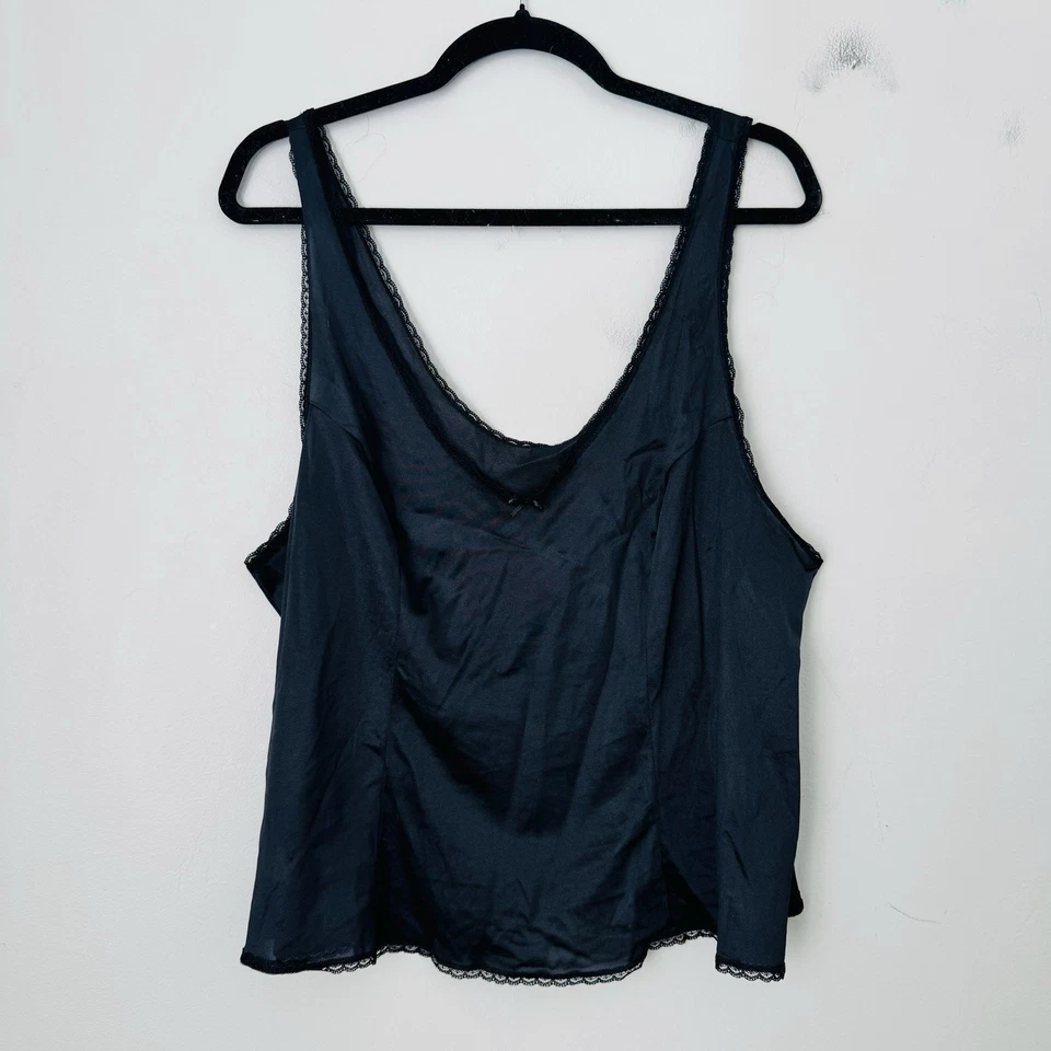 Conjunto de dos piezas de lencería de nailon negra vintage Vassarette para mujer talla XL Foto 2 de 4