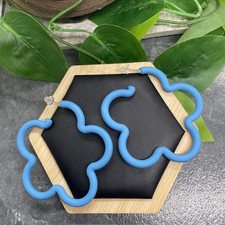 2.5  Silver-tone Acrylic Exaggerated Hoop Dangle Earring Set New Free Ship B8949