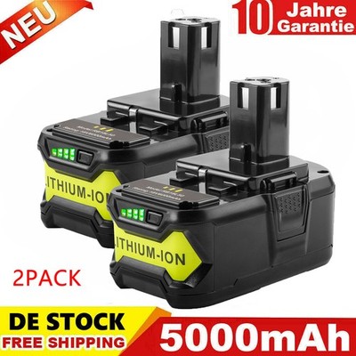 2X Für Ryobi One Plus P102 P104 P105 P106 P107 P108 BPP-1820 18V Li-ion Akku 5AH