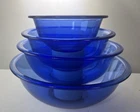Pyrex Glass Cobalt Nesting Mixing Bowls 4-Piece Set 322 323 325 326