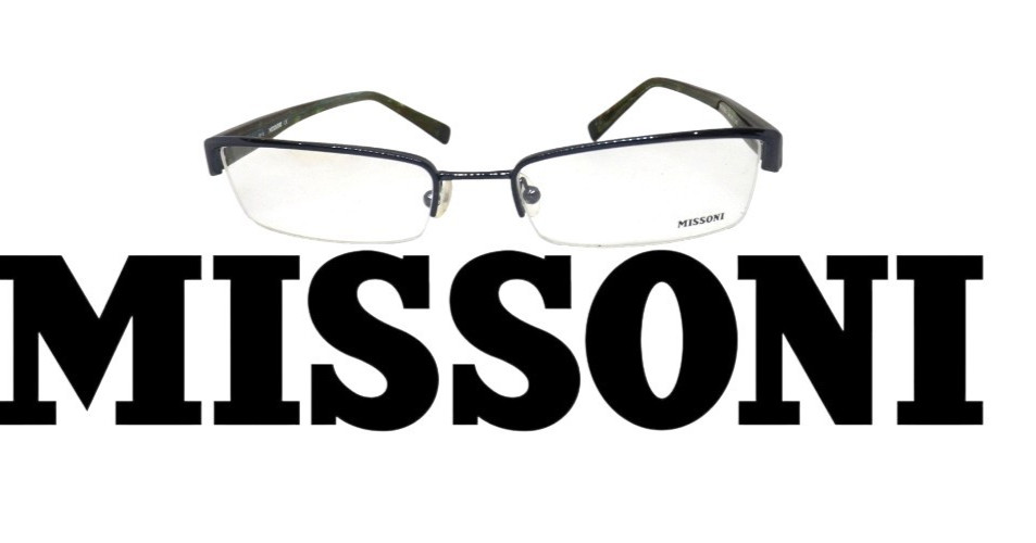 Frames for Eyeglasses Woman Metal Blue Made Italy Missoni Years 2000