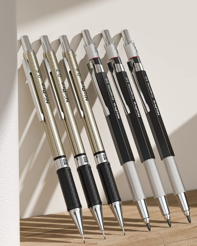 Nicpro 30PCS Art Mechanical Pencil Set in Leather Case, Metal Black, Black - Picture 7 of 8