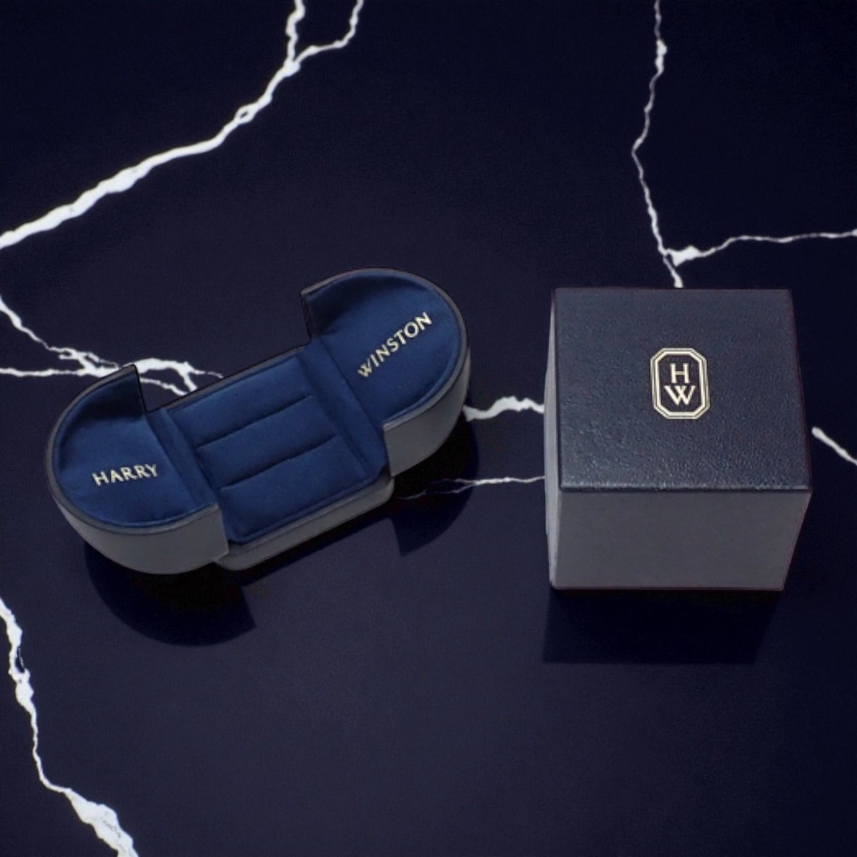 Harry Winston ケース一式 Harry Winston Genuine Double Pair Ring case Jewelry Box Jewelry