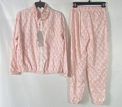 MLB Women's Windbreaker Tracksuit Pink Los Angeles Dodgers