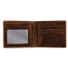 Brown Mens Leather Bifold Wallet with RFID Blocking Theft Protection, 5 card ...