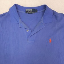 Polo by Ralph Lauren Collared Short Sleeve Polo Shirt Mens Size Large L Blue