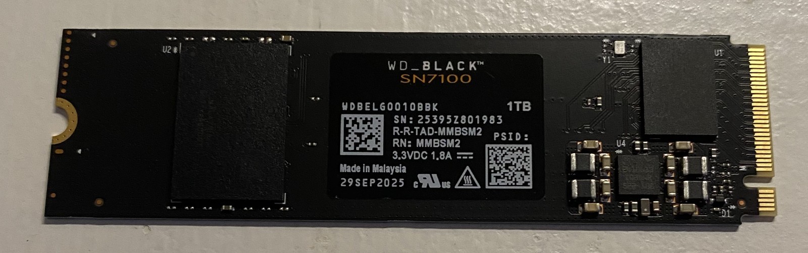 Western Digital WD_BLACK SN7100 1TB M.2 NVMe Internal SSD