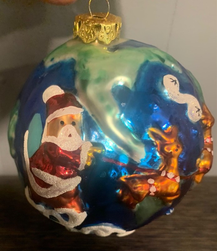 Pesckka Santa Christnas Ornament 1996 Handblown Hand Painted
