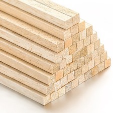 50 Pieces Balsa Wood Sticks 1/2 x 1/2 x 12 Inch Hardwood Square Wooden Dowels...