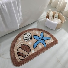 Seashell Starfish Shaped Bathroom Rugs and Mat Cute Ocean Natural Beach Bath ...
