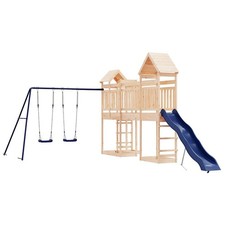 Swing Set Outdoor Backyard Wooden Playground Equipment for Kids Age 3-8 vidaXL