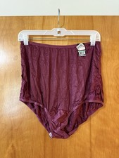 Vanity Fair Lace Brief Panties Nylon Vintage 13001 Sugarberry Panty NWT 8 XL