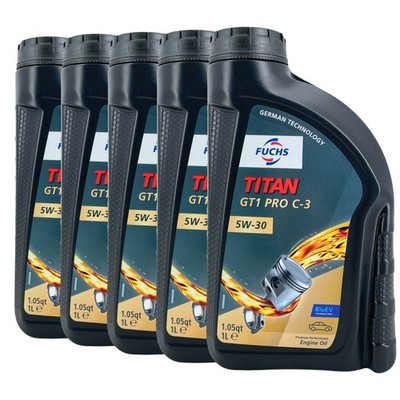 FUCHS Titan GT1 PRO C-3 SAE 5W-30 Motorenöl VW 504 00 BMW LONGLIFE-04, 5x1 Liter