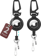2 Pack for Airtag Heavy Duty Retractable Keychain with Carabiner  Airtag Compat