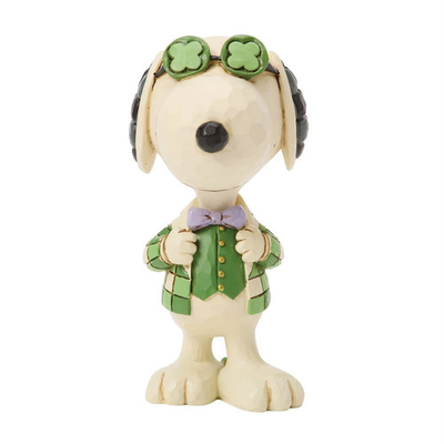 #ad Enesco: Peanuts by Jim Shore: Snoopy in Plaid w Shamrock Glasses $31.99