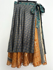 Jaded Gypsy Long Wrap Skirt Layered Tie Waist Viscose Free Size NWT