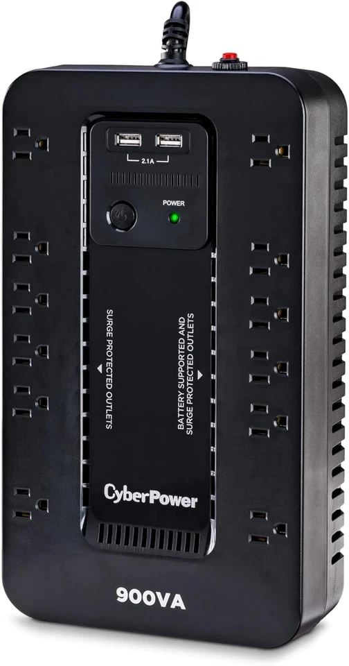 Compact 500W Uninterruptible Power Supply with 12 Outlets & Dual USB Charging - Image 4 of 4