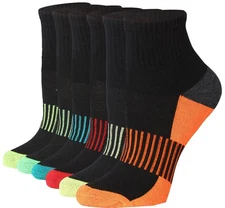Tipi Toe Womens Quarter Cushioned Breathable Athletic Socks With Arch Support