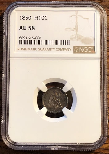 1850 Seated Liberty Half Dime - NGC - AU 58